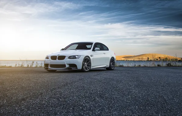 Картинка BMW, Car, Front, Vorsteiner, Color, White, Forged, E92