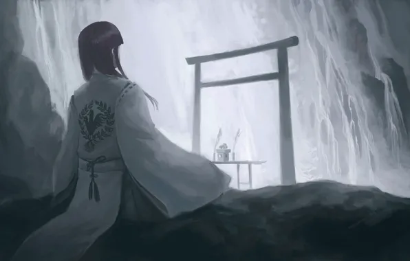 Картинка спокойствие, восток, кимоно, Hiraoka Masamune, composure, умиротворение