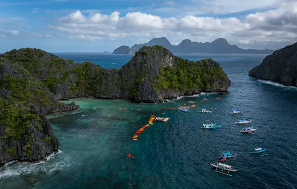 Sky, sea, clouds, Asia, islands, tropic, trimaran, SAP
