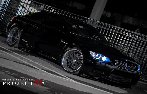 Картинка бмв, BMW, чёрная, black, 360 three sixty forged, Project