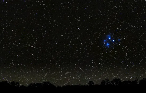 Картинка звезды, метеор, Плеяды
