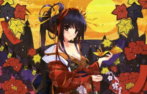 Взгляд, девушка, кимоно