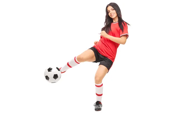 Картинка girl, football, cheerful, female, equipment, expression, healthy, hobby