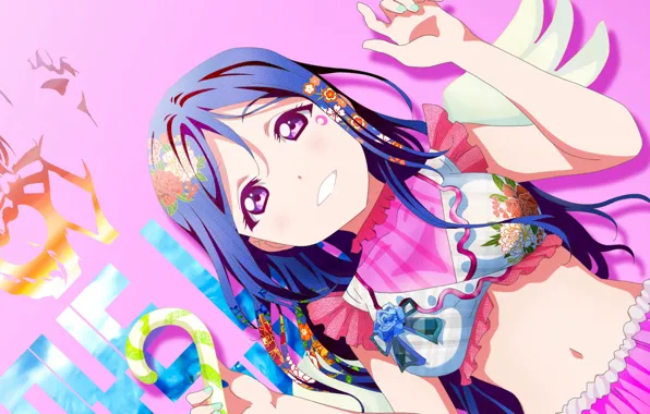 Взгляд, улыбка, девочка, ярко, Love Live School Idol Project, Живая любовь