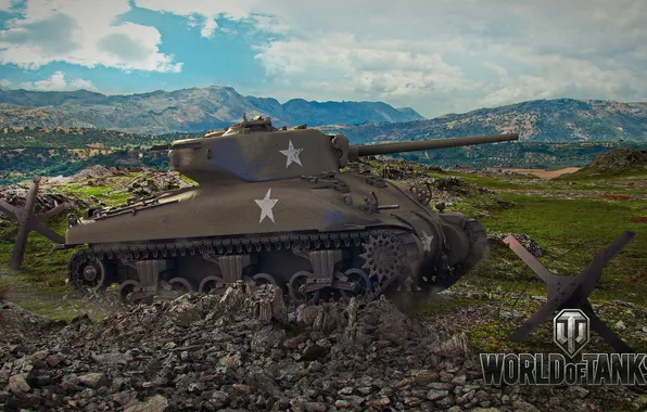 Картинка танк, танки, WoT, Мир танков, tank, World of Tanks, tanks, M4 Sherman