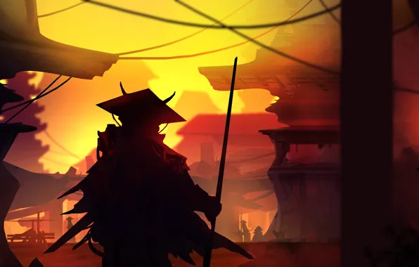 Рисунок, Пейзаж, Арт, Landscapes, Digital Art, Samurai, TacoSauceNinja, by TacoSauceNinja