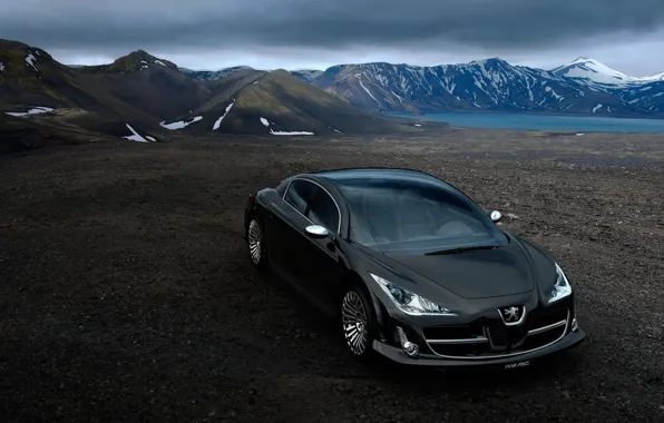 Concept, горы, черный, Peugeot