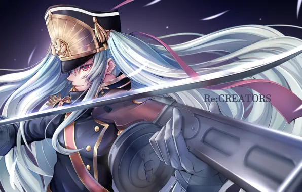 Девушка, оружие, аниме, арт, Re:Creators