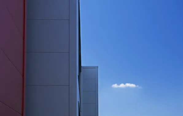 Небо, здание, минимализм, облако