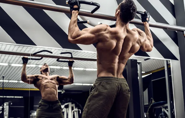 Отражения, Спина, muscle, мышцы, Back, турник, workout, тренажерный зал