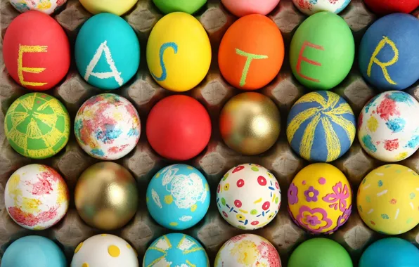 Картинка праздник, яйца, Пасха, Easter, крашеные