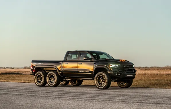 Dodge, Front, Black, Side, Road, Hennessey, Ram, 6x6
