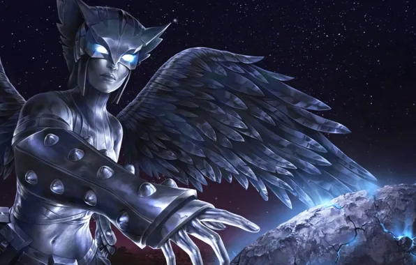 Космос, камень, крылья, маска, dc comics, орлица