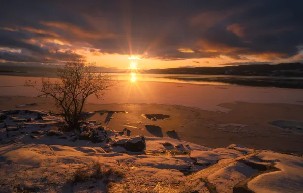 Норвегия, Norway, Tyrifjorden, First Tokens of Winter