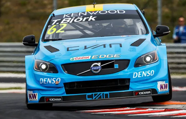 Volvo, Blue, WTCC, Фас, Cyan