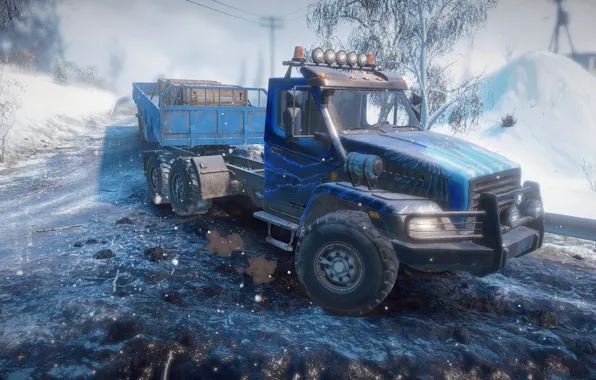 HDR, Light, Alaska, Winter, Snow, Truck, Game, Trailer