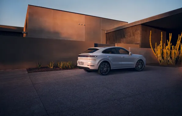 Картинка Porsche, white, Cayenne, Porsche Cayenne Turbo E-Hybrid Coupe