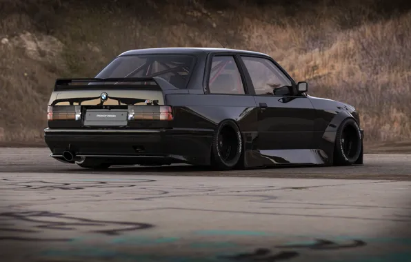 Рендеринг, Авто, Черный, BMW, Машина, E30, BMW M3, Concept Art