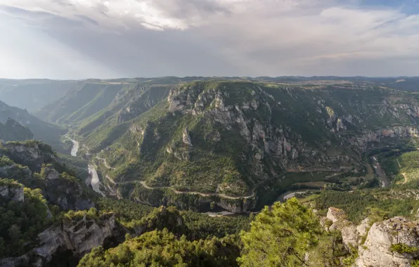Картинка Франция, каньон, France, canyon, Горж-дю-Тарн, Gorges du Tarn, Tarn River, Тарнское ущелье
