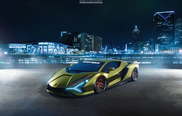 Concept, ночь, город, огни, Lamborghini, Lamborghini Terzo Millennio, Terzo, Millennio