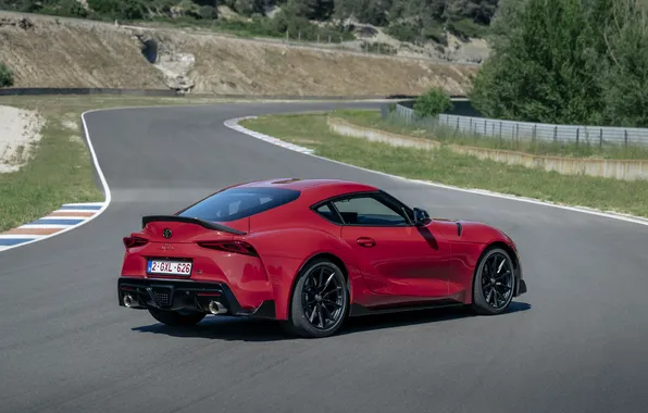 Купе, Toyota, Supra, sport car, спортивный автомобиль, задний привод, Toyota GR, красный кузов
