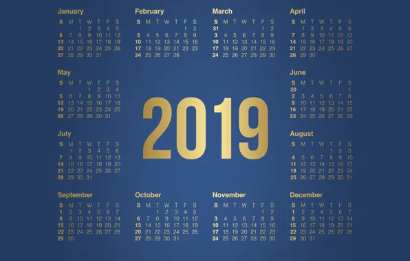 Минимализм, Фон, Background, Календарь, Месяц, Minimalism, 2019, Год 2019
