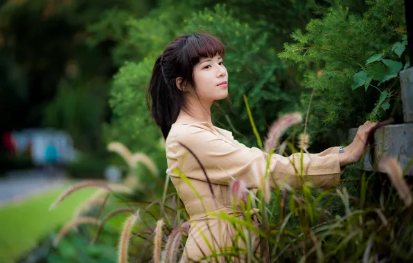 Девушка, азиатка, милашка