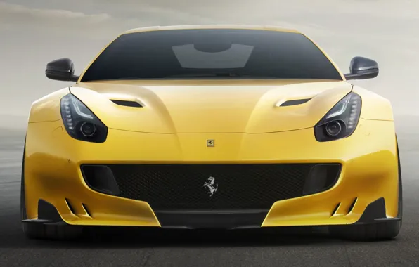 Картинка Феррари, Фон, Ferrari, Жёлтый, Передок, Фас, F12TDF