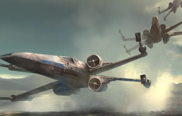 Обои Star Wars, X-Wing, Star Wars: Episode VII - The Force Awakens.