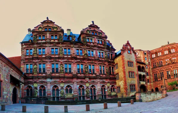 Картинка город, фото, замок, Германия, Heidelberg Castle
