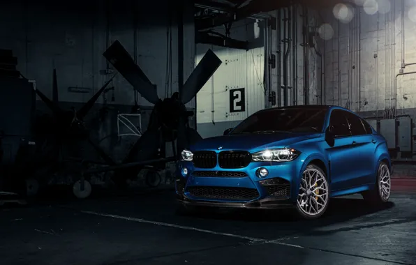 Картинка BMW, Blue, X6M, Vossen, Sight, F86