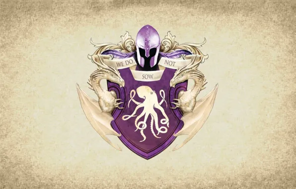 Картинка octopus, symbol, series, dragon, A Song of Ice and Fire, Game of Thrones, shield, Greyjoy