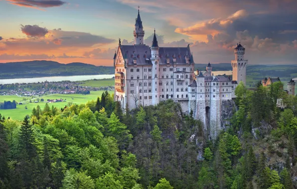Картинка весна, Германия, Бавария, замок Нойшванштайн
