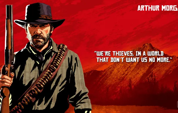 Картинка арт, бандит, Rockstar, Red Dead Redemption 2, Arthur Morgan