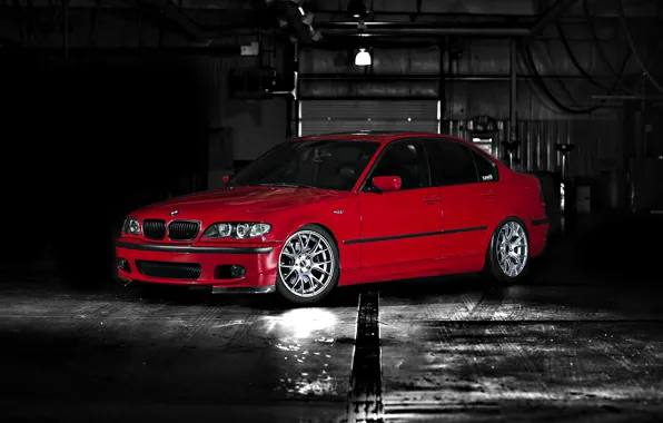 Картинка Красная, BMW, БМВ, Профиль, E46, 330i