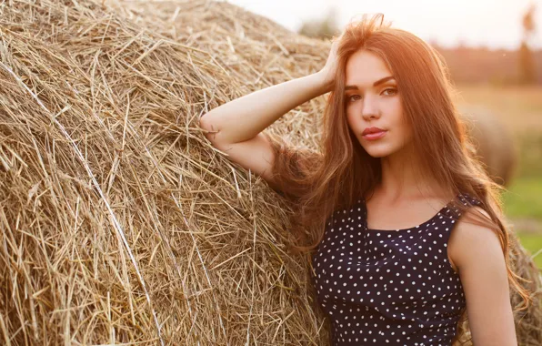 Взгляд, девушка, свет, природа, лицо, поза, портрет, руки