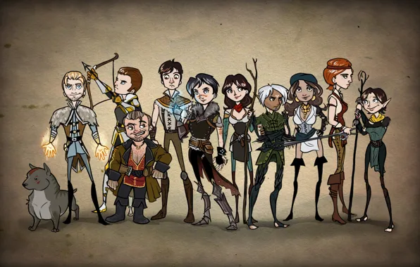 Dragon Age, elf, Fenris, Hawke, dwarf, Sebastian Vael, Merrill, Isabela