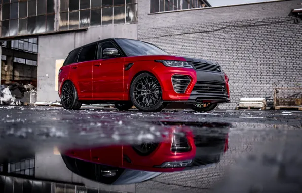 Land Rover, Range Rover, Wall, Sport, RED, Reflection