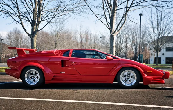 Красный, скорость, Lamborghini, мощь