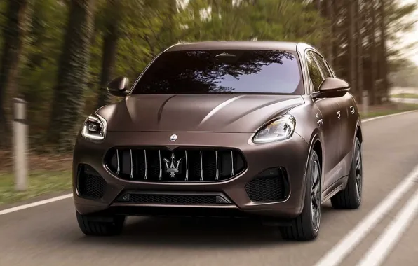 Деревья, движение, Maserati, скорость, Grecale GT