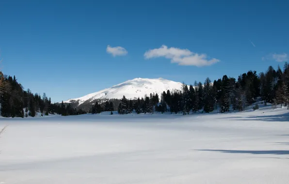 Картинка зима, снег, Гора, Мороз, Nature, Frost, Snow Field, Снежное Поле
