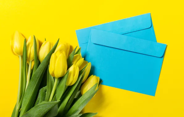 Цветы, букет, весна, желтые, тюльпаны, fresh, yellow, flowers