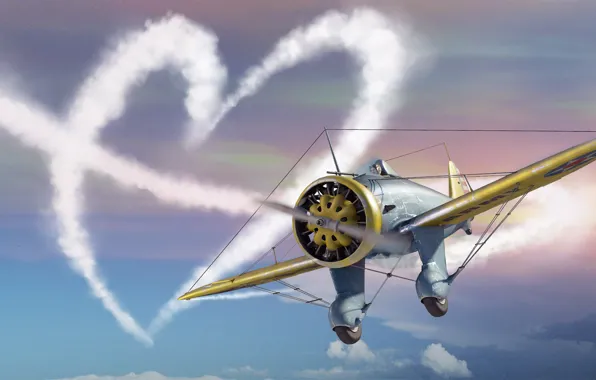 Картинка Сердце, love, самолёт, День святого Валентина, plane, симулятор, MMO, Mac OS