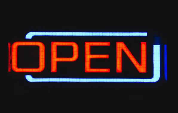 Sign, night, glow, neon, England, United Kingdom, open, Birmingham