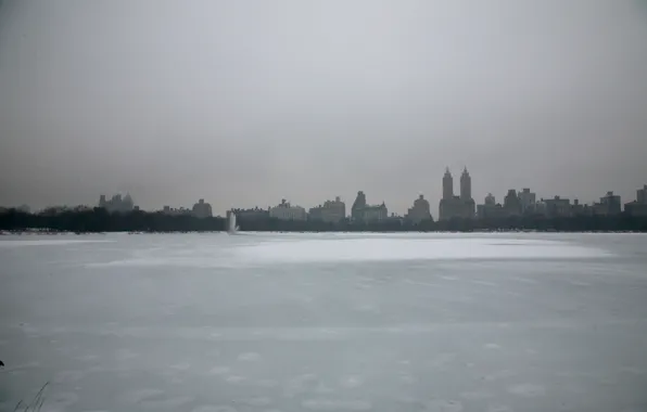 USA, Winter, New York, Manhattan, NYC, Snow, New York City, Skyline