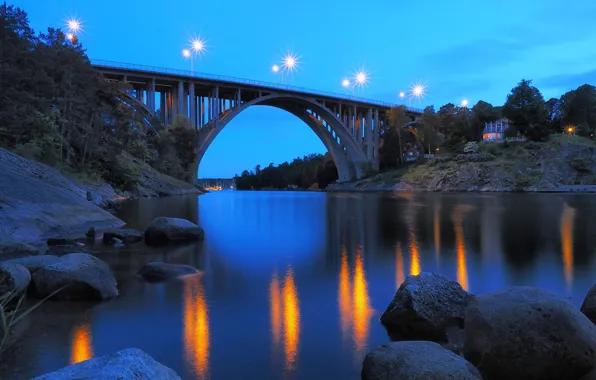 Sweden, Bridge, Nacka, Skurubron