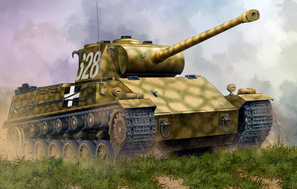 Картинка war, art, painting, tank, Hungarian 44M Tas