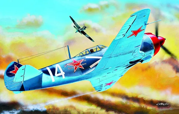 Bf.109, Ла-5ФН, Вторая Мировая война, звездообразный двигатель, 52 воздушные победы, гвардии капитана К.А Евстигнеева, Великая …
