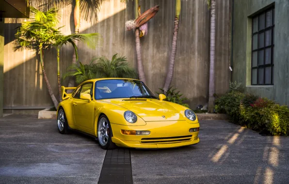 911, Porsche, yellow, 993, Porsche 911 Carrera RS
