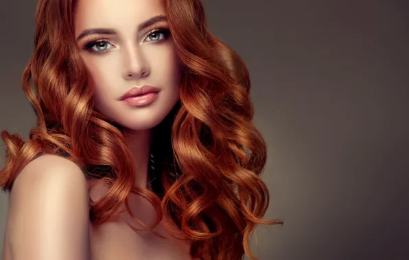 Волосы, портрет, макияж, прическа, рыжие, beautiful, hair, Curly